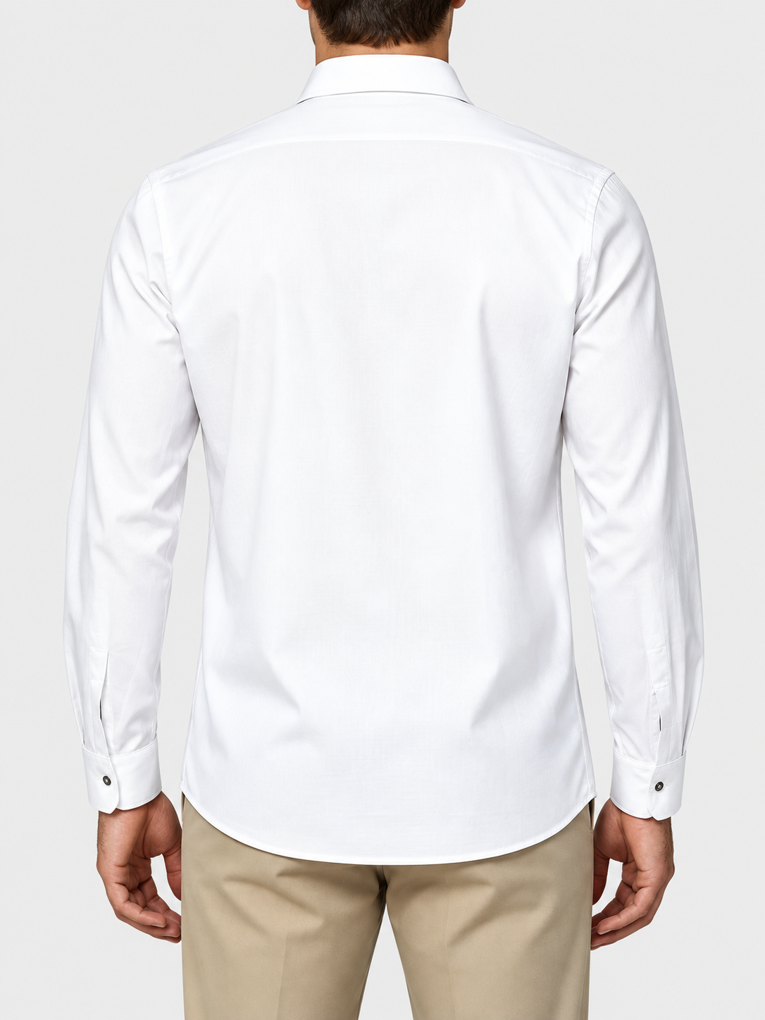 Men's Long-Sleeve Casual Shirt with Double Chest Pockets
