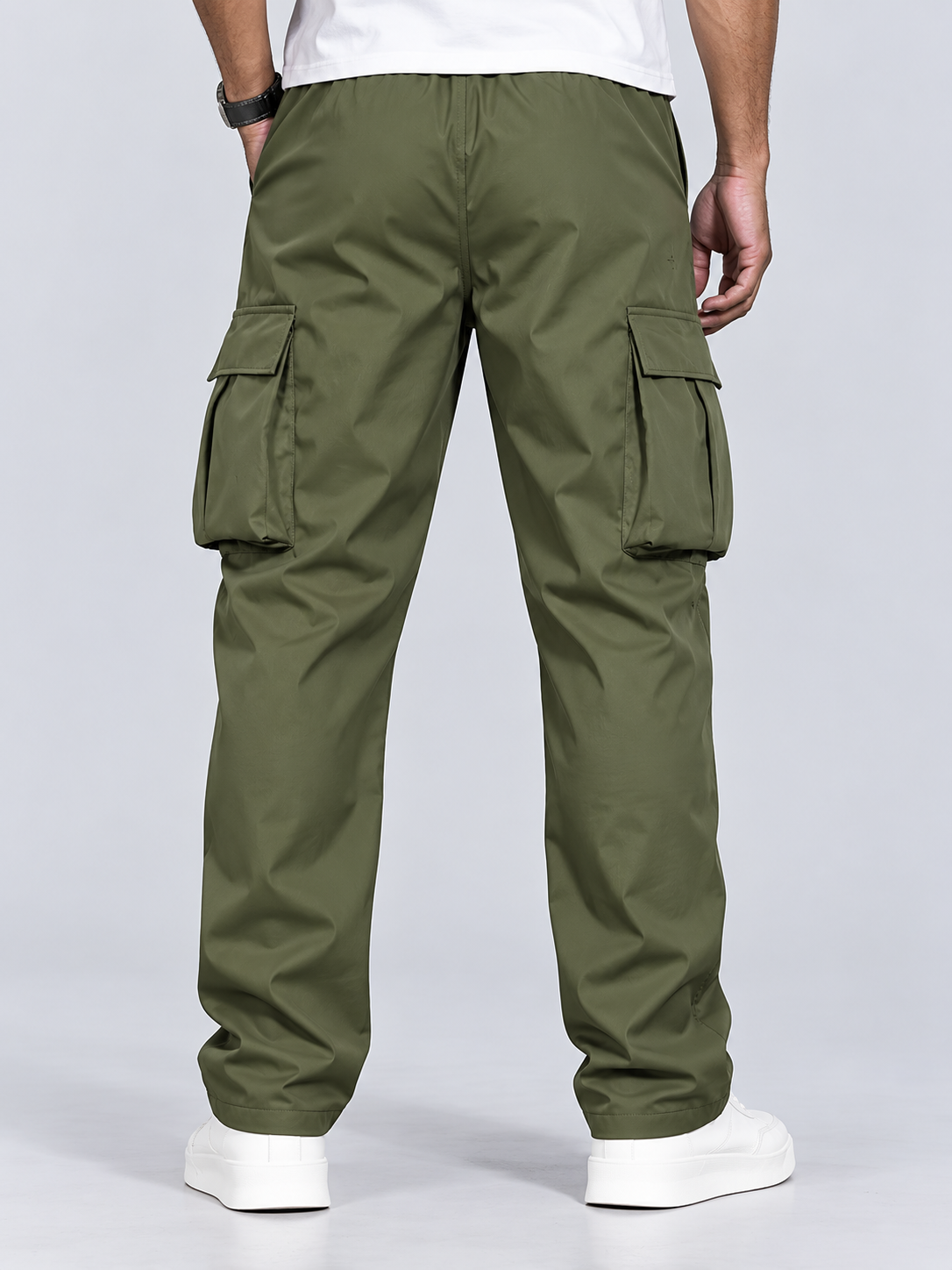 Men's Loose Straight-Leg Workwear Pants with Cargo Pockets