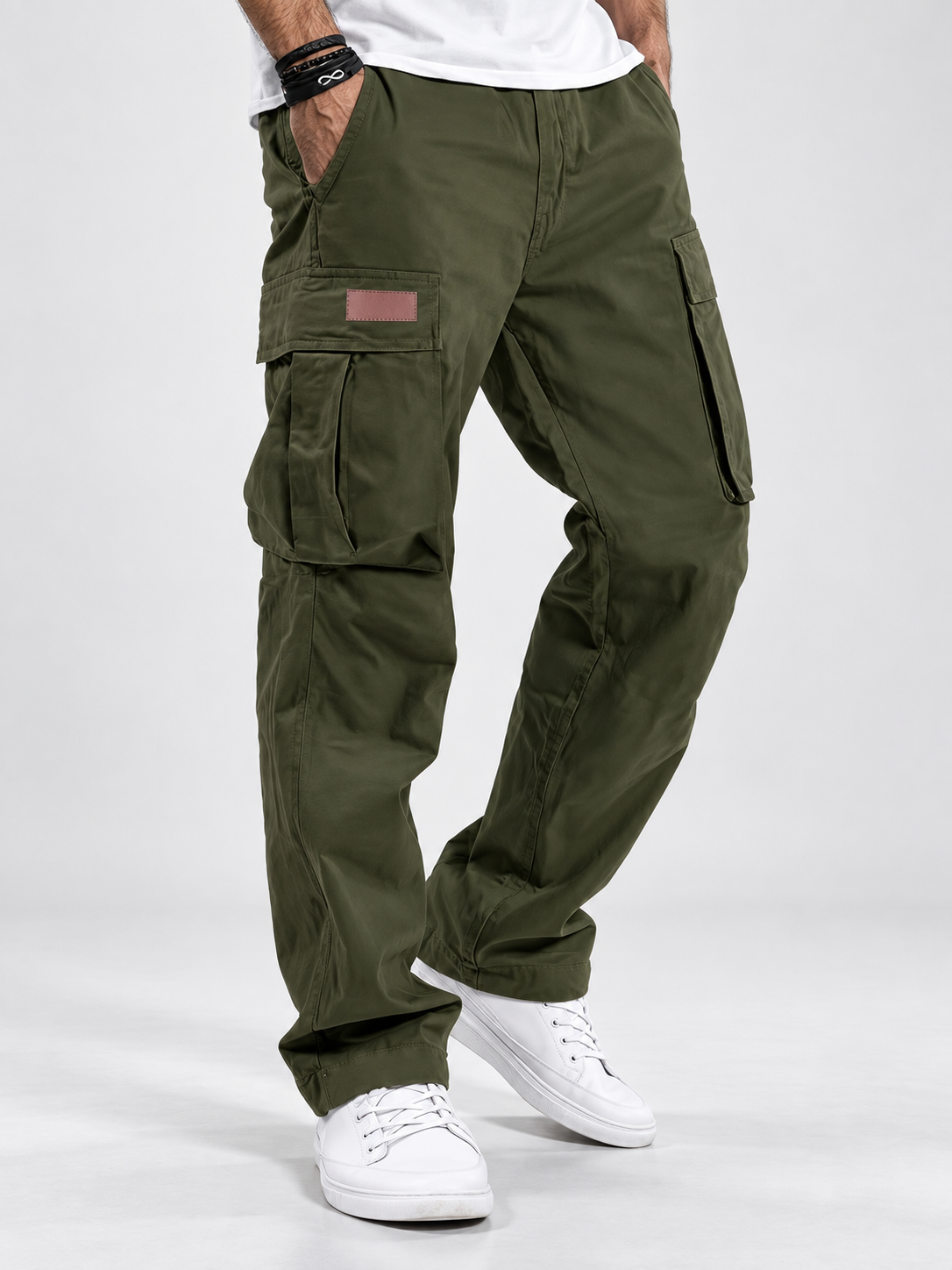 Men's Multi-Pocket Straight-Leg Casual Workwear Pants