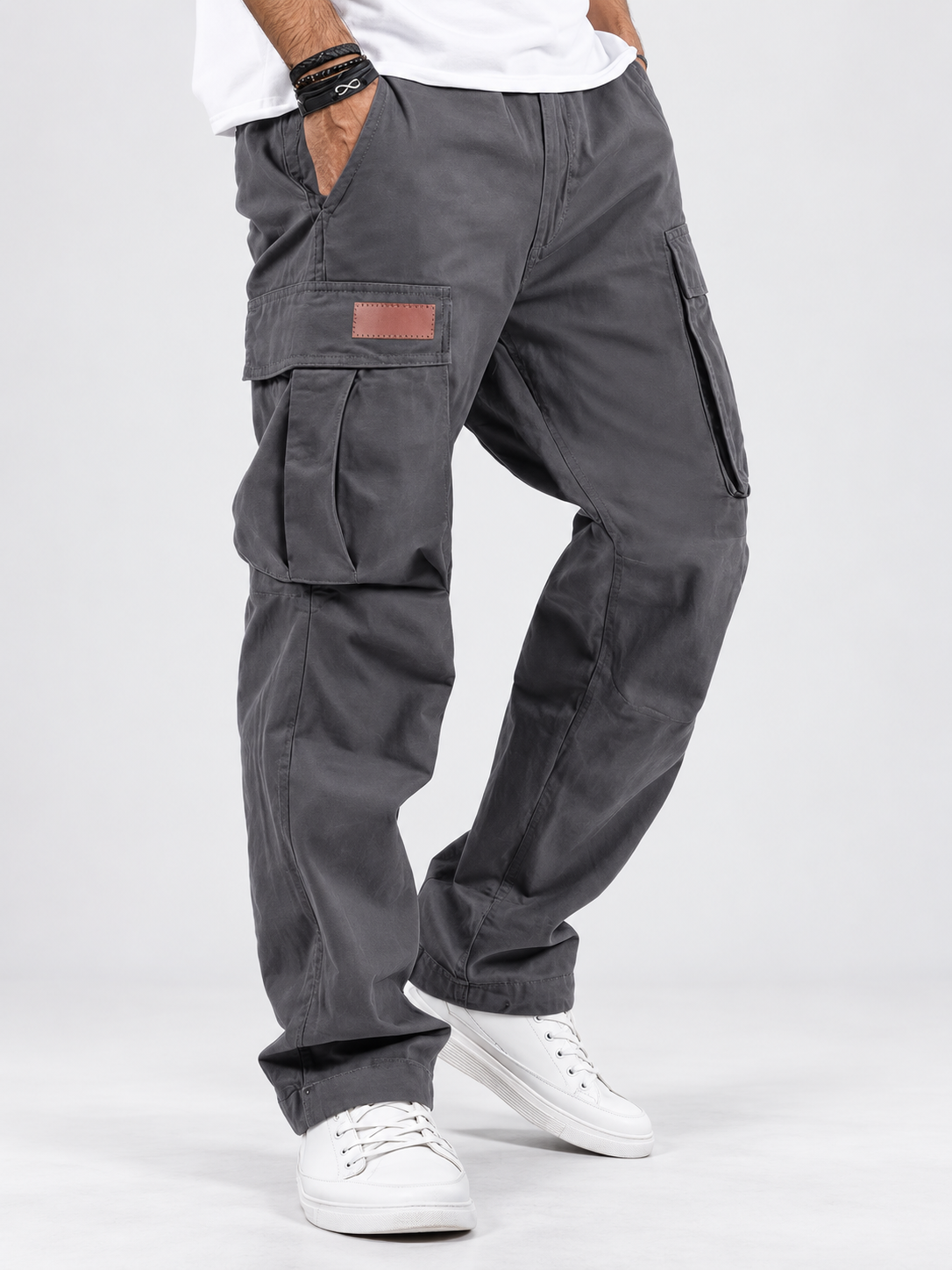 Men's Multi-Pocket Straight-Leg Casual Workwear Pants