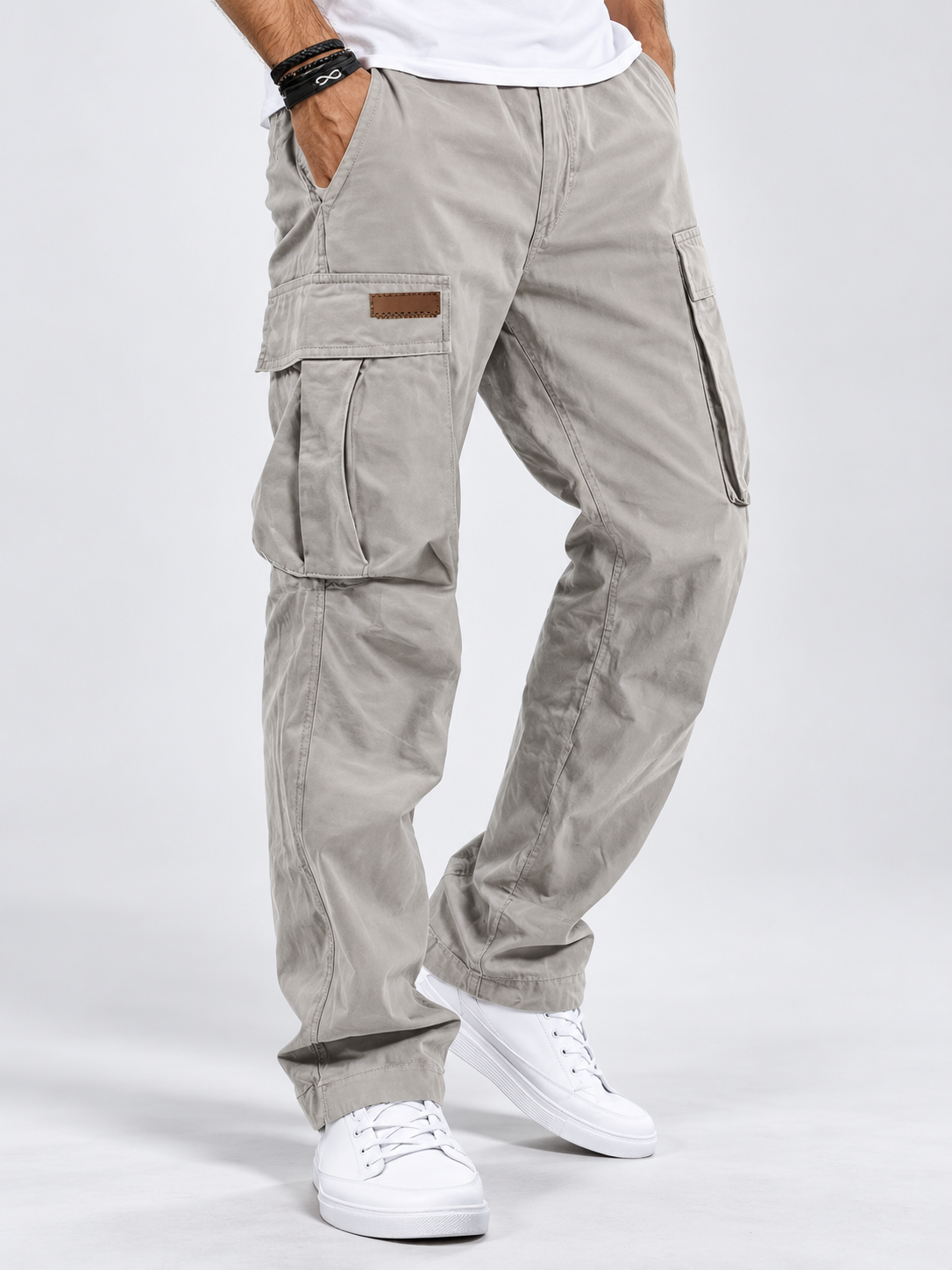 Men's Multi-Pocket Straight-Leg Casual Workwear Pants