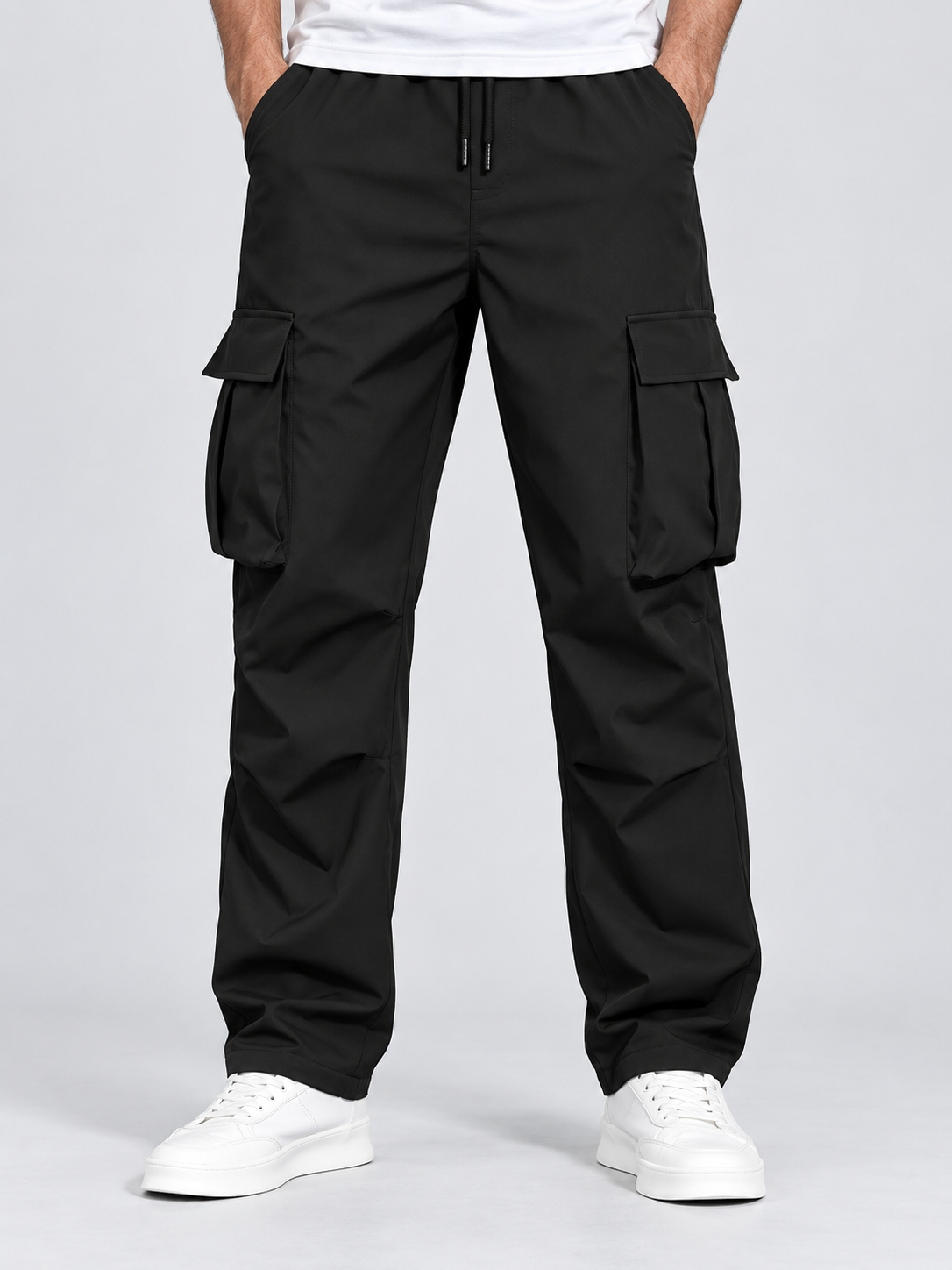 Men's Loose Straight-Leg Workwear Pants with Cargo Pockets