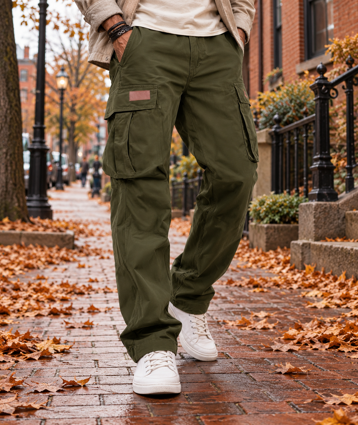 Men's Multi-Pocket Straight-Leg Casual Workwear Pants