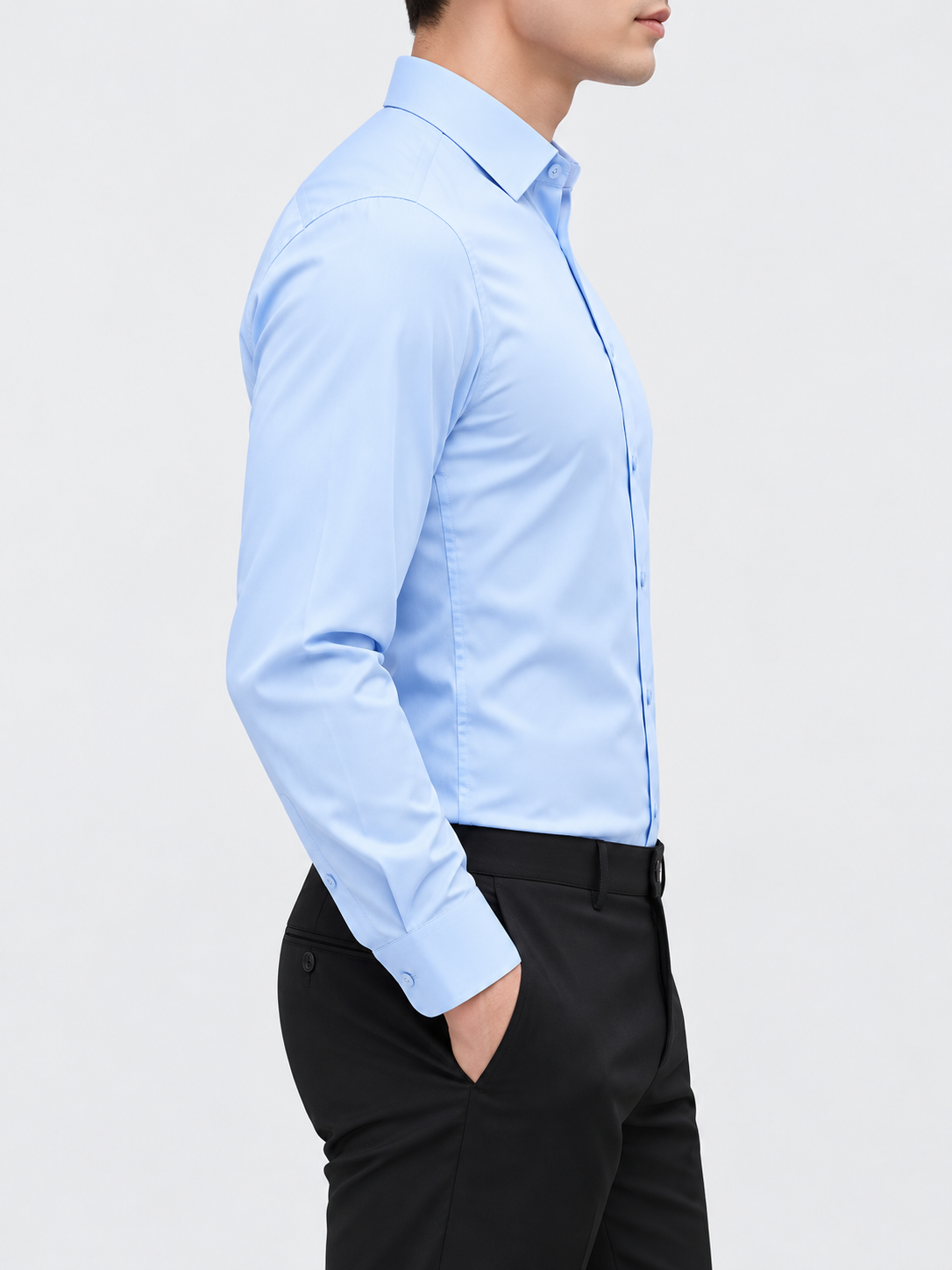 Men's Solid Long-Sleeve Business Shirt