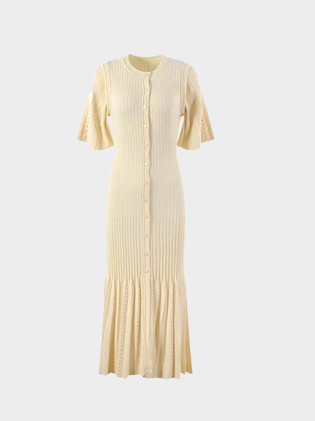 Women's Fitted Knit Mermaid Dress with Open-Back Detail